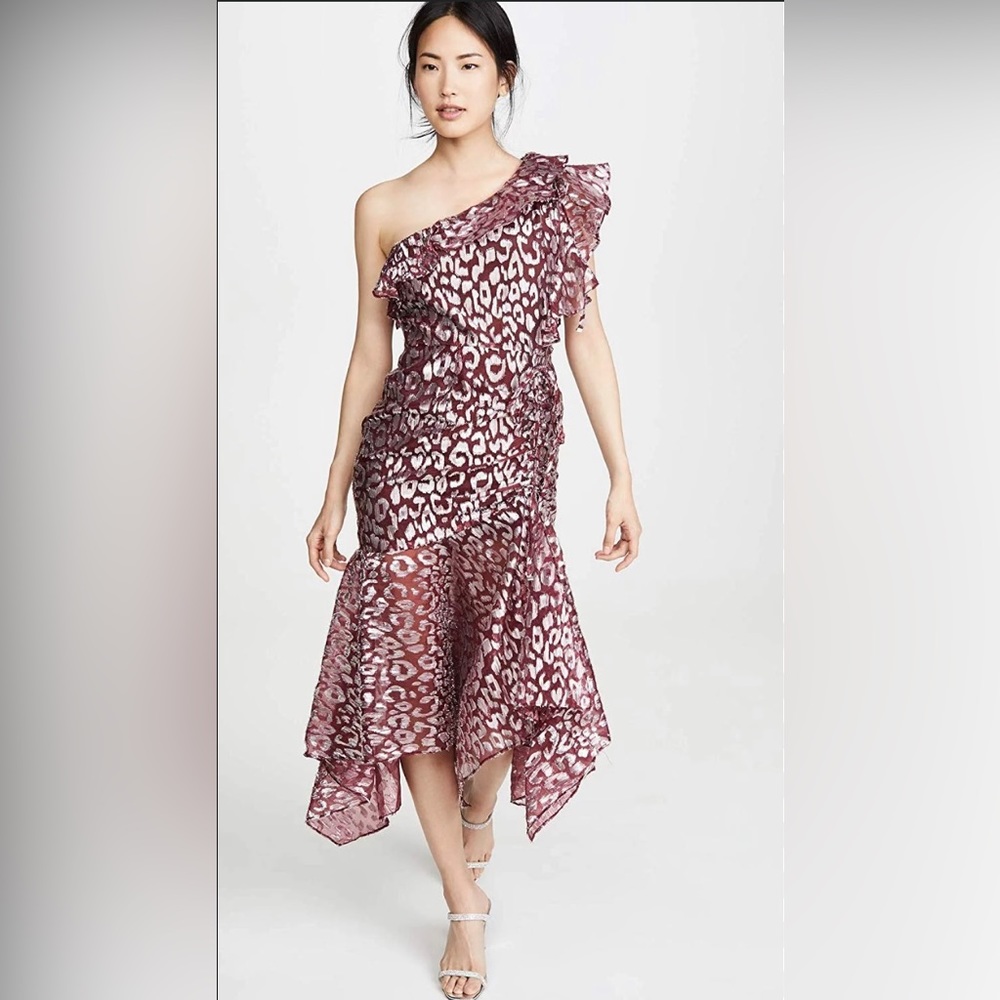 OPT designer patterned pink cocktail dress
